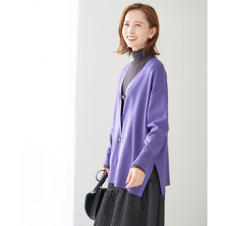 【WEB限定カラー:モカ,ブルー】アンチピリングVあきニットカーディガン | ROPE' PICNIC | 詳細画像14 