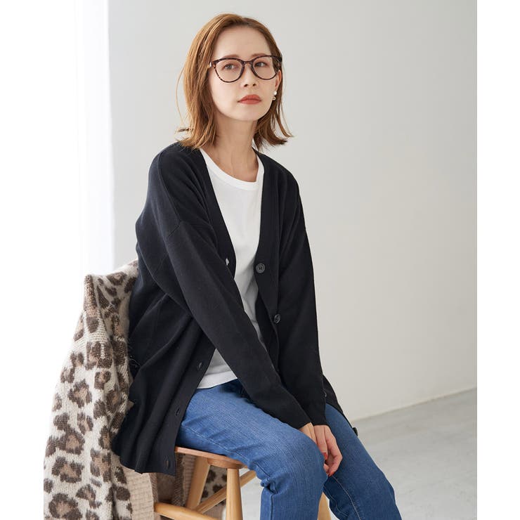 【WEB限定カラー:モカ,ブルー】アンチピリングVあきニットカーディガン | ROPE' PICNIC | 詳細画像3 