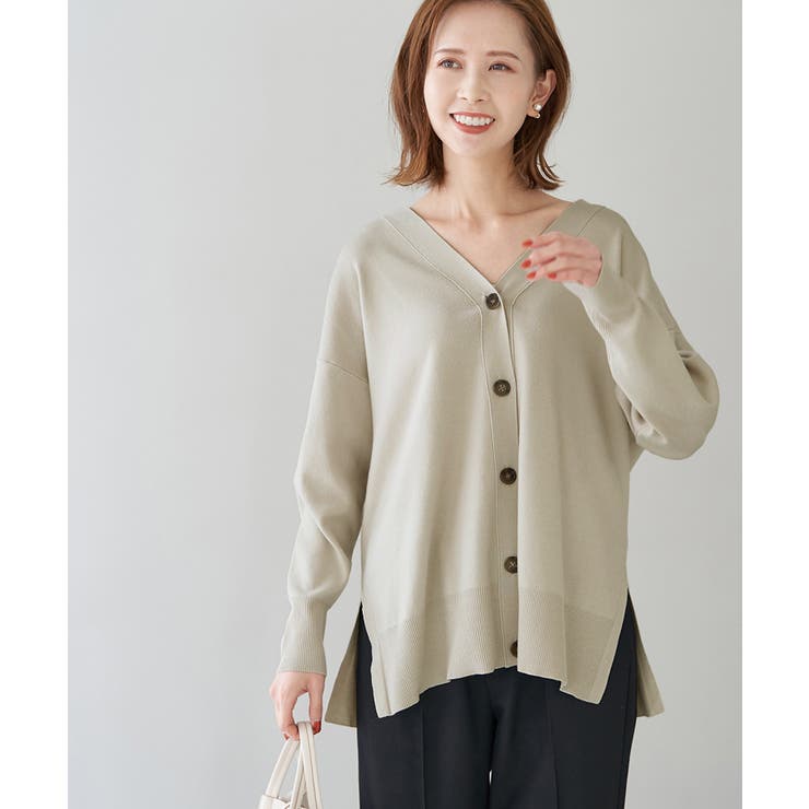【WEB限定カラー:モカ,ブルー】アンチピリングVあきニットカーディガン | ROPE' PICNIC | 詳細画像6 