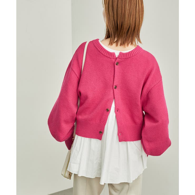 ショート丈ニットカーディガン/パチパチしにくい・洗濯機OK・2WAY[品番