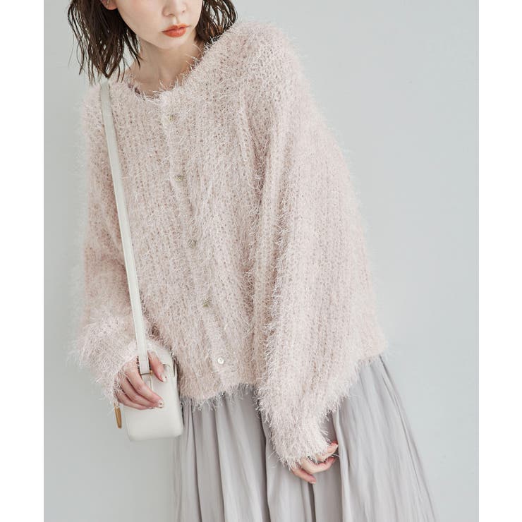 ピンク(63) | ラメフェザーカーディガン | ROPE' PICNIC