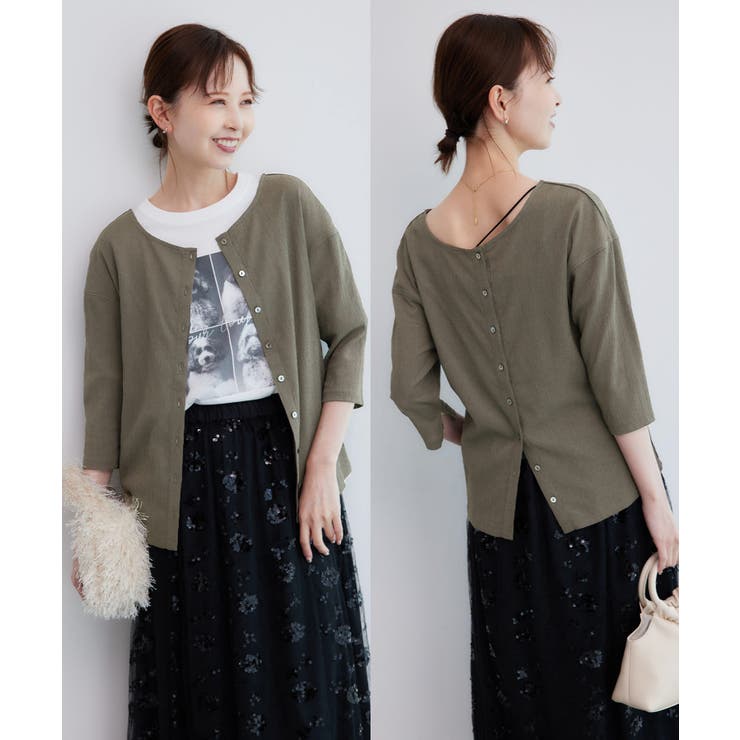 ブラウン(22) | 2WAY/シアー楊柳カーディガンプルオーバー | ROPE' PICNIC