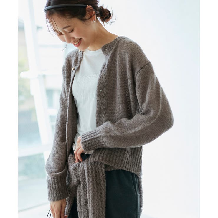 ブラウン系(24) | モヘヤ混メタル釦カーディガン | ROPE' PICNIC
