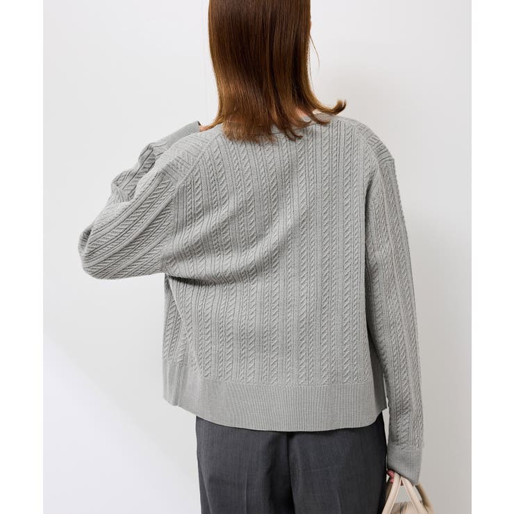 【アンチピリング・洗濯機OK】ミニケーブルカーディガン | ROPE' PICNIC | 詳細画像13 