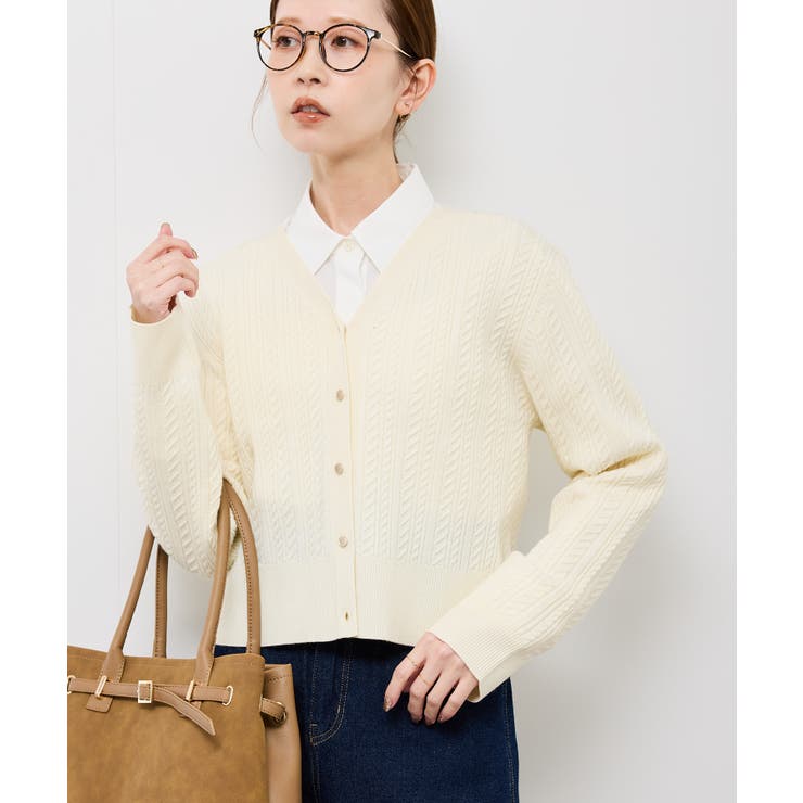 【アンチピリング・洗濯機OK】ミニケーブルカーディガン | ROPE' PICNIC | 詳細画像16 