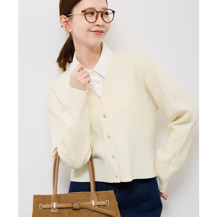 【アンチピリング・洗濯機OK】ミニケーブルカーディガン | ROPE' PICNIC | 詳細画像17 