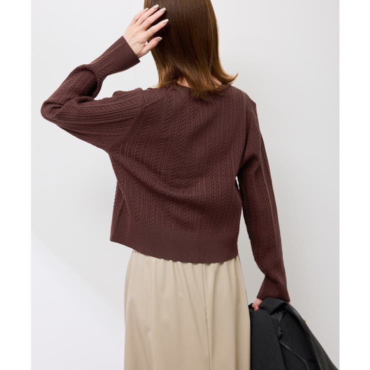 【アンチピリング・洗濯機OK】ミニケーブルカーディガン | ROPE' PICNIC | 詳細画像21 