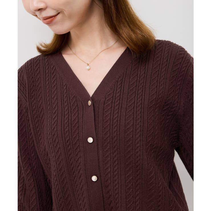 【アンチピリング・洗濯機OK】ミニケーブルカーディガン | ROPE' PICNIC | 詳細画像22 