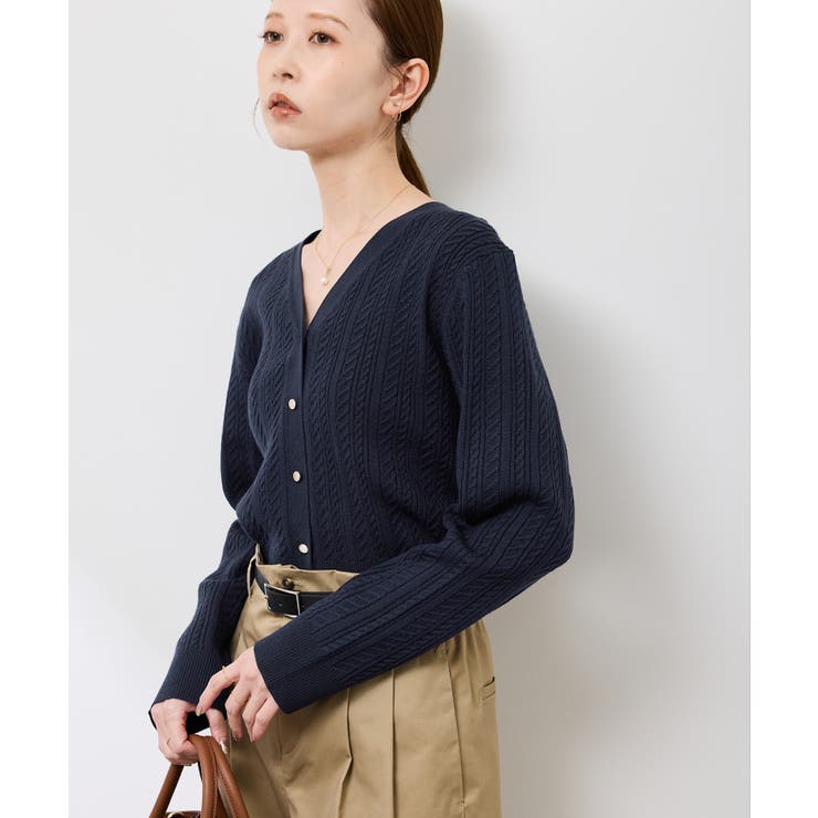 【アンチピリング・洗濯機OK】ミニケーブルカーディガン | ROPE' PICNIC | 詳細画像27 