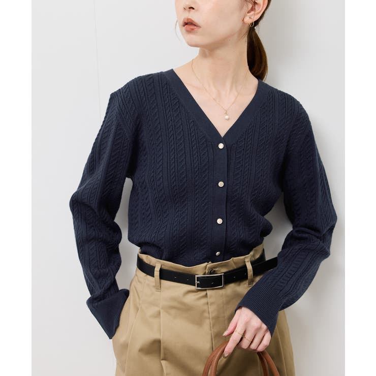 【アンチピリング・洗濯機OK】ミニケーブルカーディガン | ROPE' PICNIC | 詳細画像28 