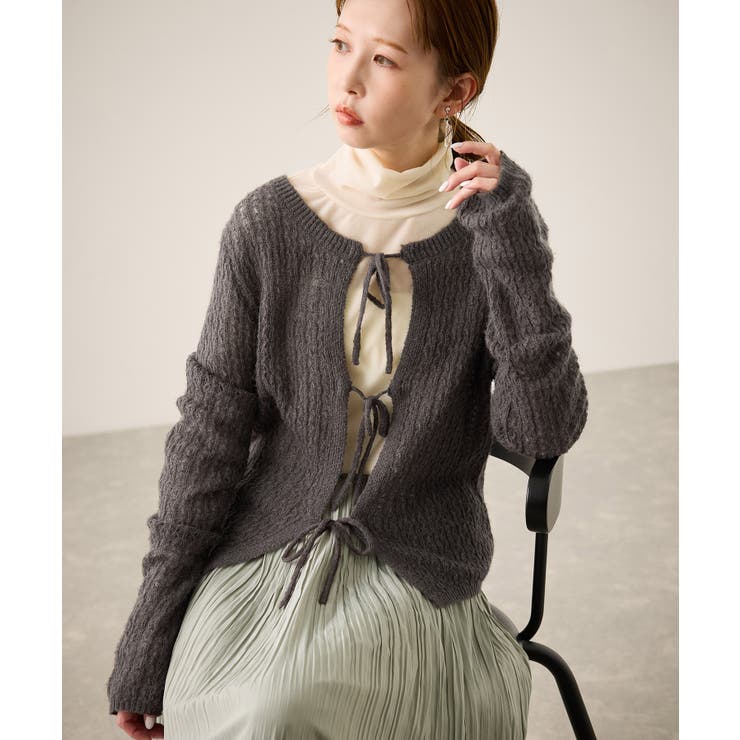 レース編みメッシュニットカーディガン | ROPE' PICNIC | 詳細画像4 