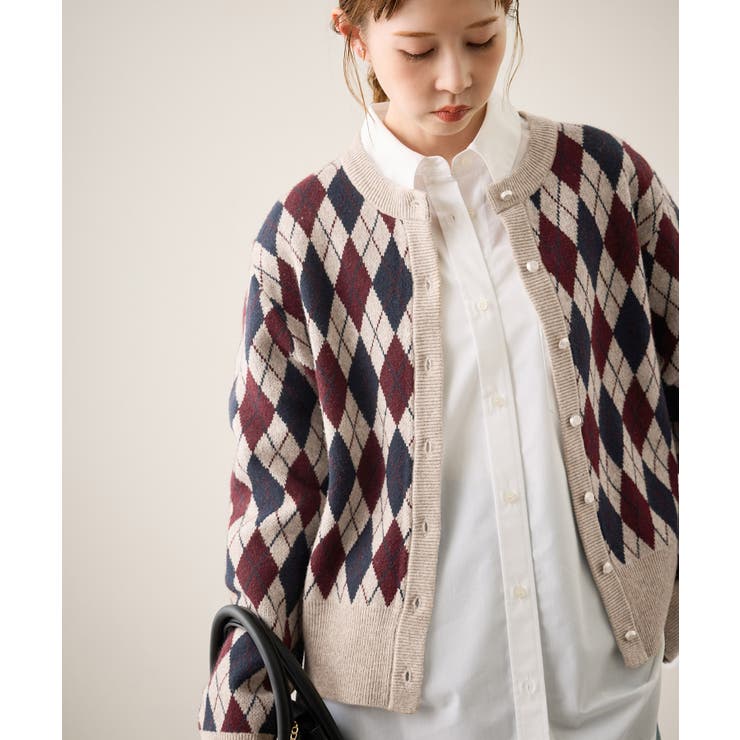ベージュ(27) | アーガイル柄アソートカーディガン | ROPE' PICNIC