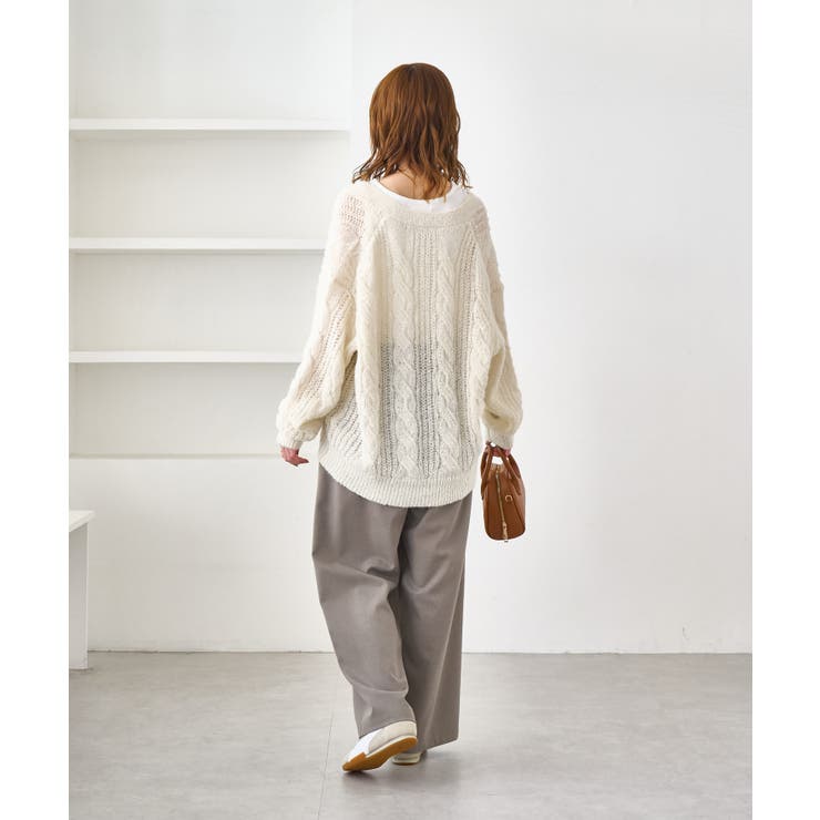 ゆるケーブル編みVネックニットカーディガン | ROPE' PICNIC | 詳細画像12 