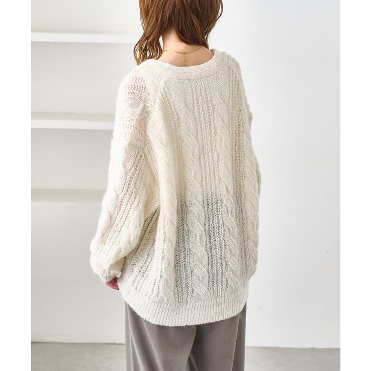 ゆるケーブル編みVネックニットカーディガン | ROPE' PICNIC | 詳細画像17 