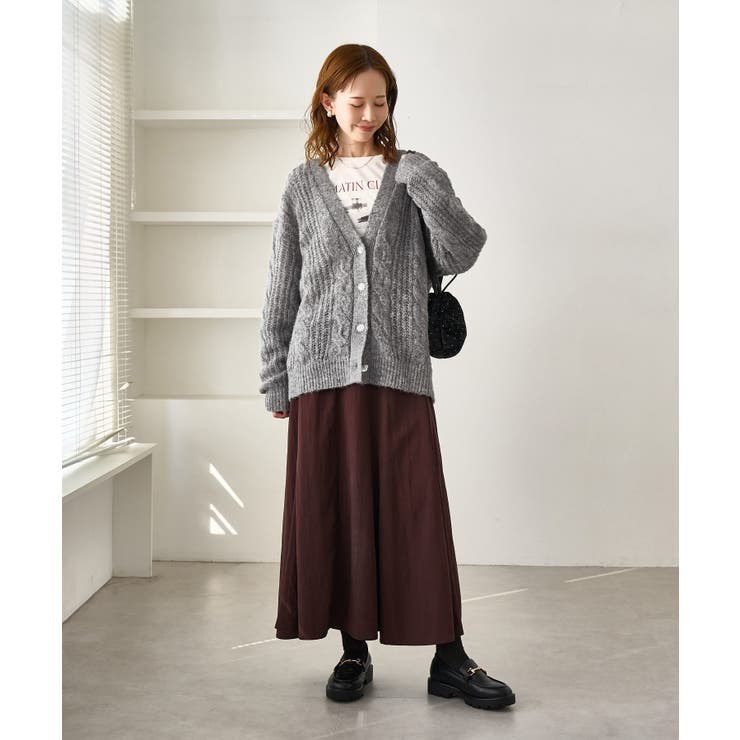 ゆるケーブル編みVネックニットカーディガン | ROPE' PICNIC | 詳細画像2 