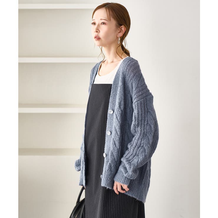 ゆるケーブル編みVネックニットカーディガン | ROPE' PICNIC | 詳細画像24 