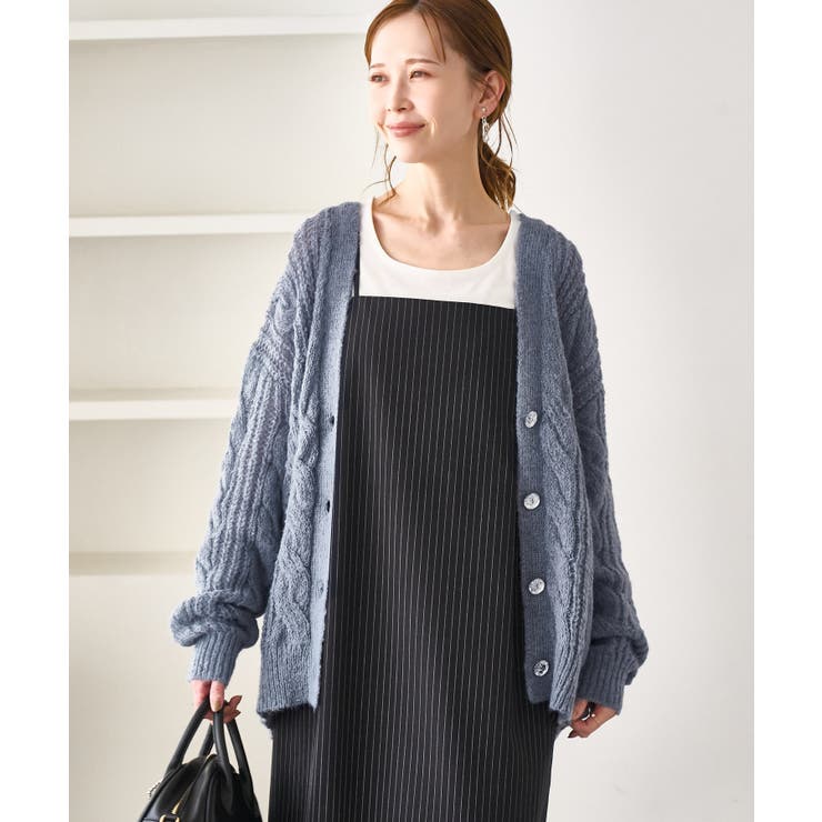 ゆるケーブル編みVネックニットカーディガン | ROPE' PICNIC | 詳細画像26 