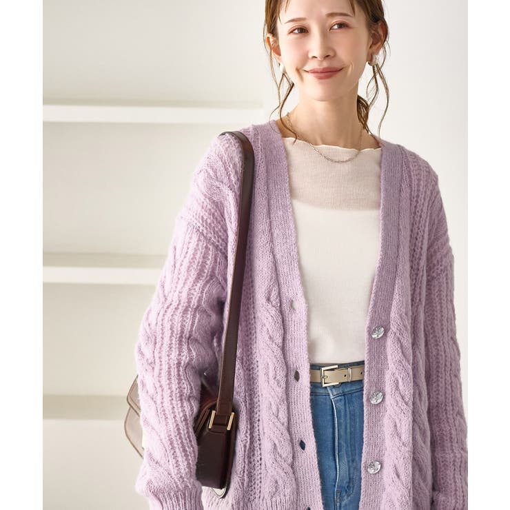 ゆるケーブル編みVネックニットカーディガン | ROPE' PICNIC | 詳細画像30 