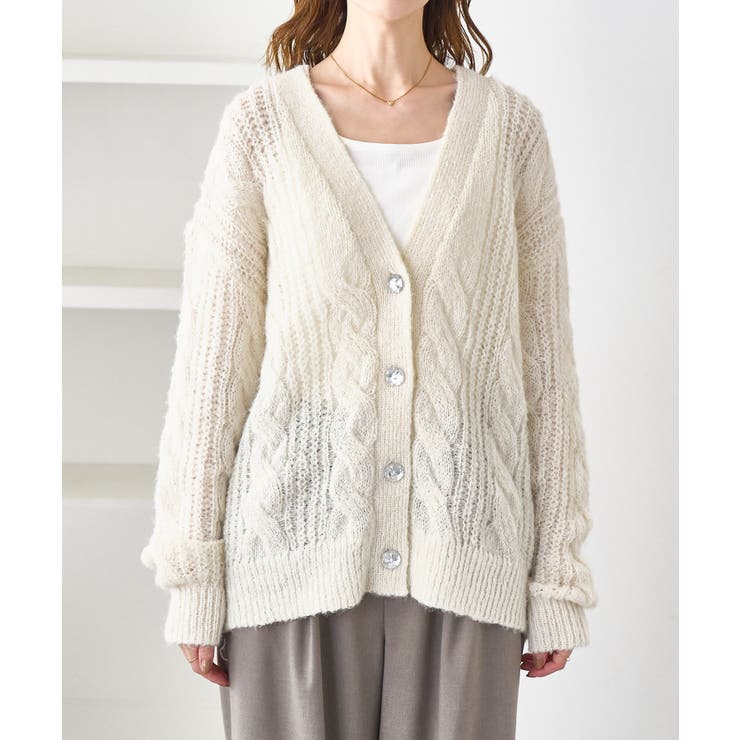 ゆるケーブル編みVネックニットカーディガン | ROPE' PICNIC | 詳細画像32 