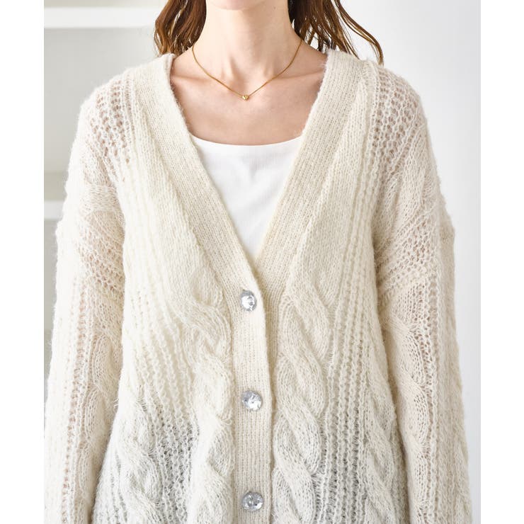 ゆるケーブル編みVネックニットカーディガン | ROPE' PICNIC | 詳細画像35 