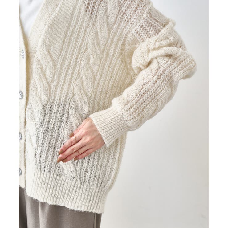 ゆるケーブル編みVネックニットカーディガン | ROPE' PICNIC | 詳細画像38 