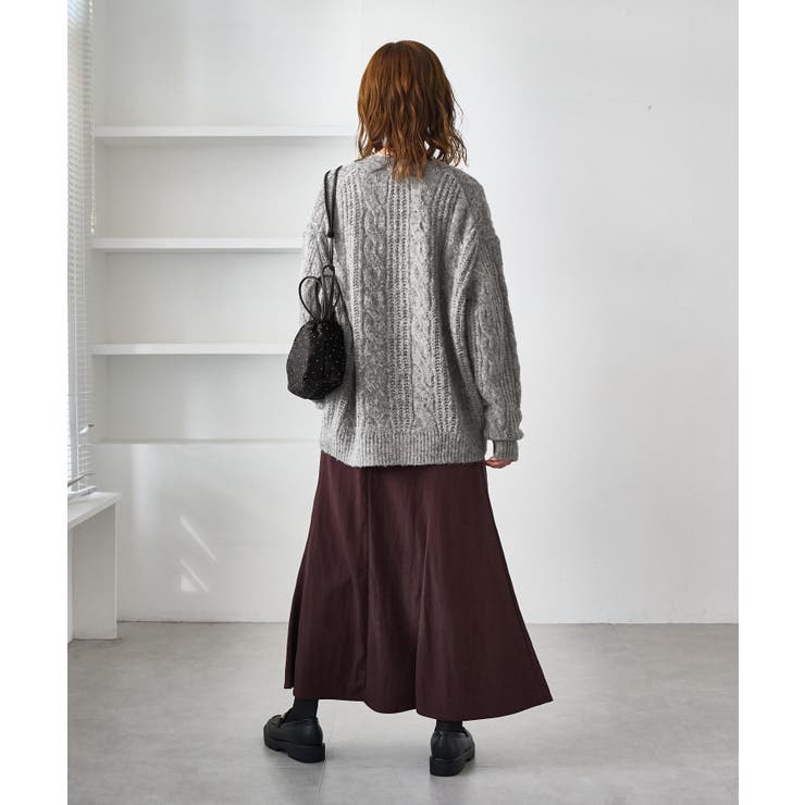 ゆるケーブル編みVネックニットカーディガン | ROPE' PICNIC | 詳細画像4 
