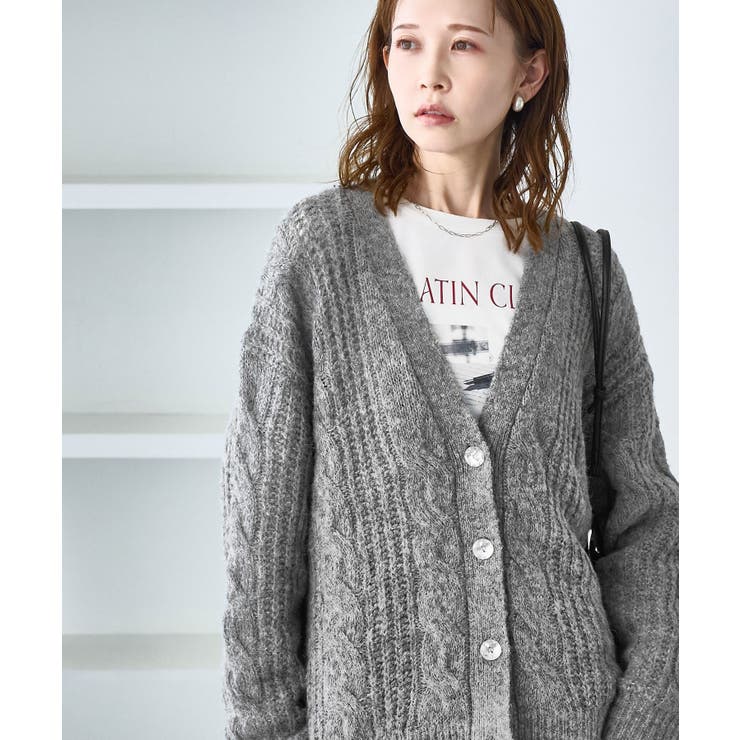 ゆるケーブル編みVネックニットカーディガン | ROPE' PICNIC | 詳細画像6 