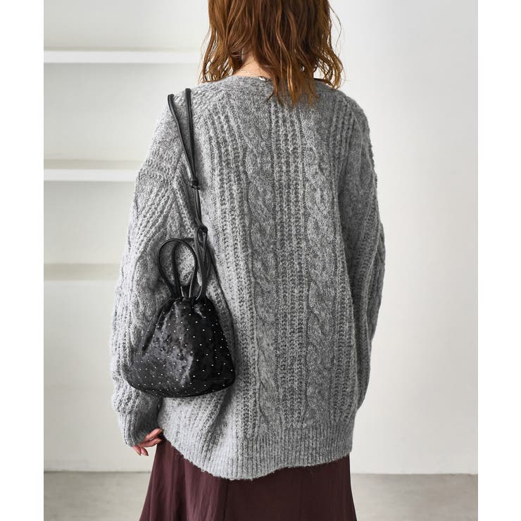 ゆるケーブル編みVネックニットカーディガン | ROPE' PICNIC | 詳細画像7 