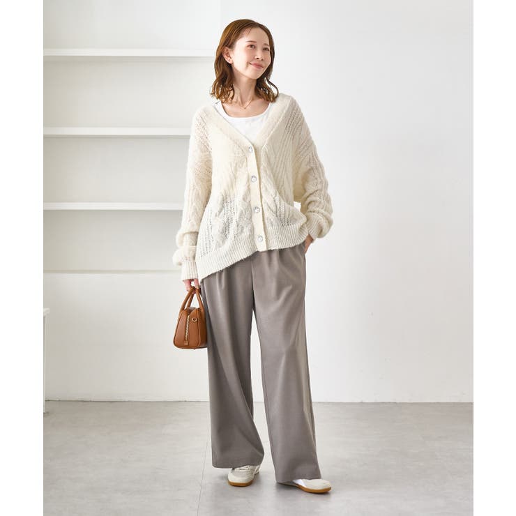 ゆるケーブル編みVネックニットカーディガン | ROPE' PICNIC | 詳細画像8 