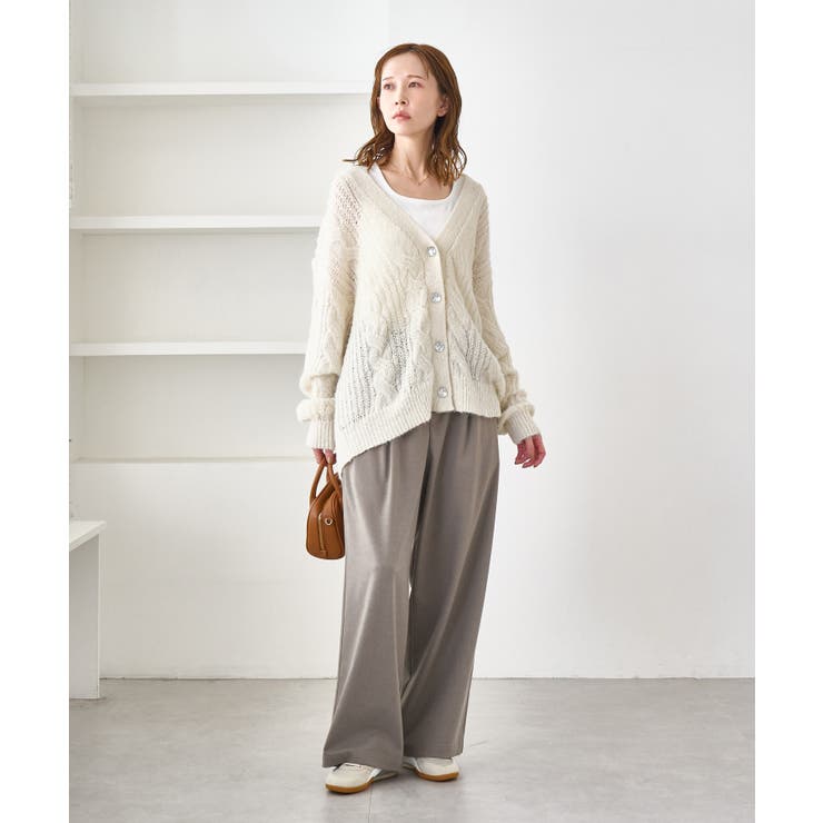 ゆるケーブル編みVネックニットカーディガン | ROPE' PICNIC | 詳細画像9 