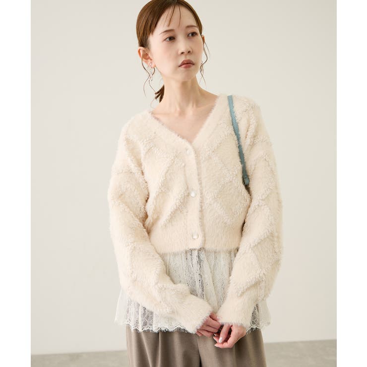 ダイヤチェック柄ループフェザーカーディガン | ROPE' PICNIC | 詳細画像11 