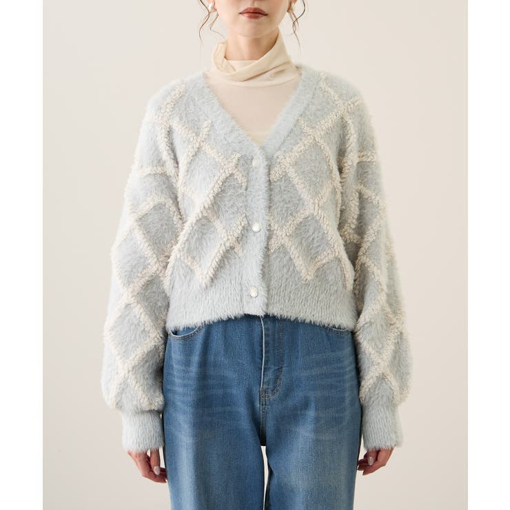 ダイヤチェック柄ループフェザーカーディガン | ROPE' PICNIC | 詳細画像18 