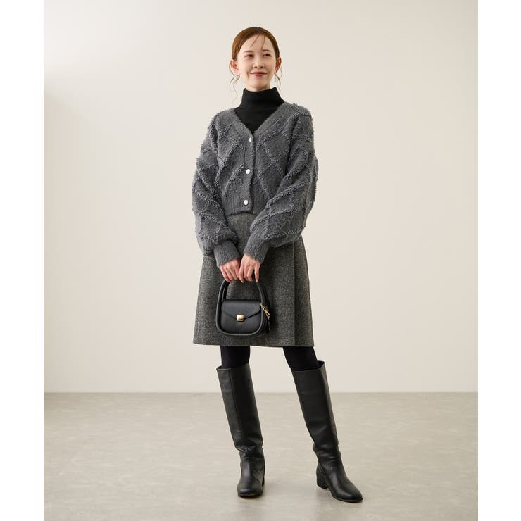 ダイヤチェック柄ループフェザーカーディガン | ROPE' PICNIC | 詳細画像2 