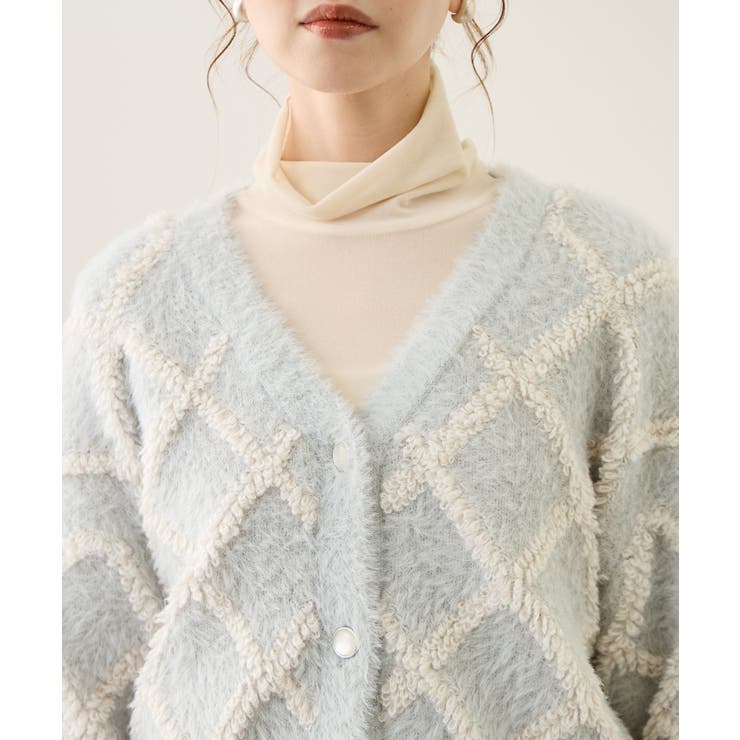 ダイヤチェック柄ループフェザーカーディガン | ROPE' PICNIC | 詳細画像21 