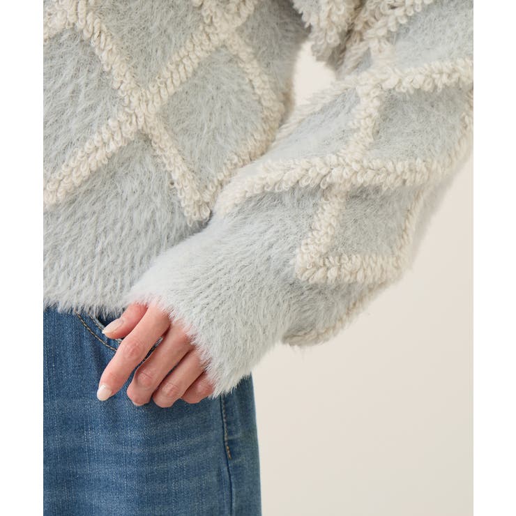 ダイヤチェック柄ループフェザーカーディガン | ROPE' PICNIC | 詳細画像23 