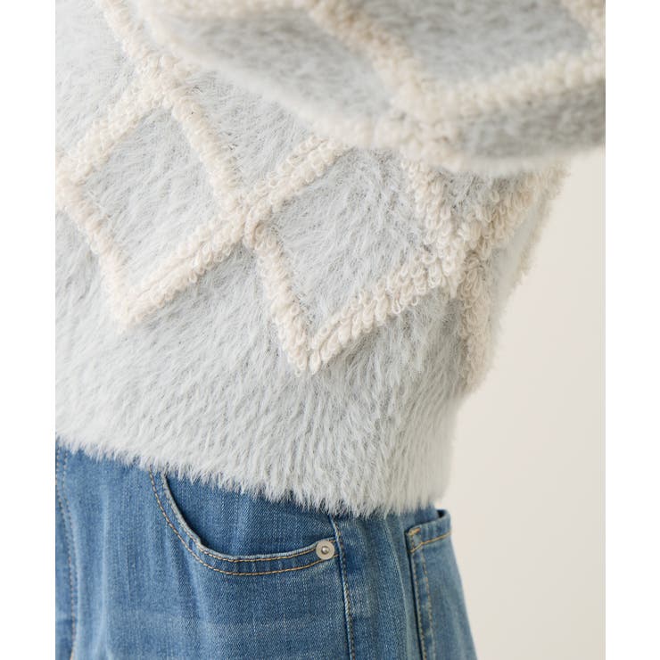 ダイヤチェック柄ループフェザーカーディガン | ROPE' PICNIC | 詳細画像24 