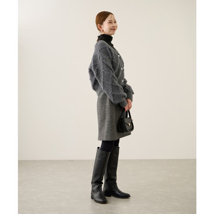 ダイヤチェック柄ループフェザーカーディガン | ROPE' PICNIC | 詳細画像3 