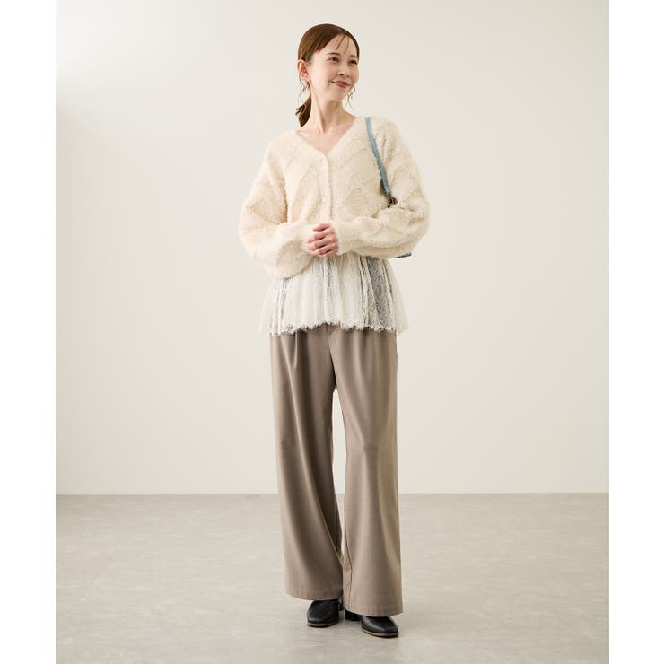 ダイヤチェック柄ループフェザーカーディガン | ROPE' PICNIC | 詳細画像9 