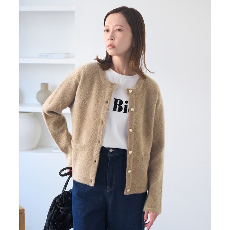 キャメル(25) | ラメフェザーカーディガン | ROPE' PICNIC