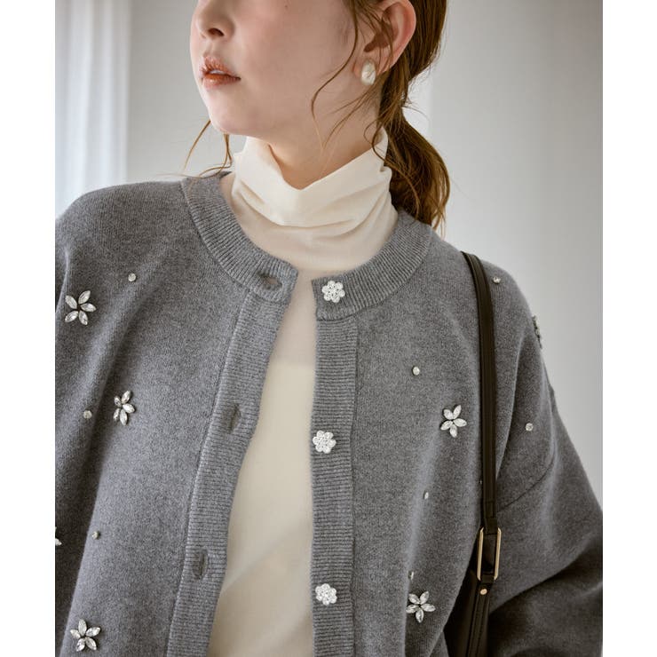 グレー(07) | ビジューニットカーディガン | ROPE' PICNIC