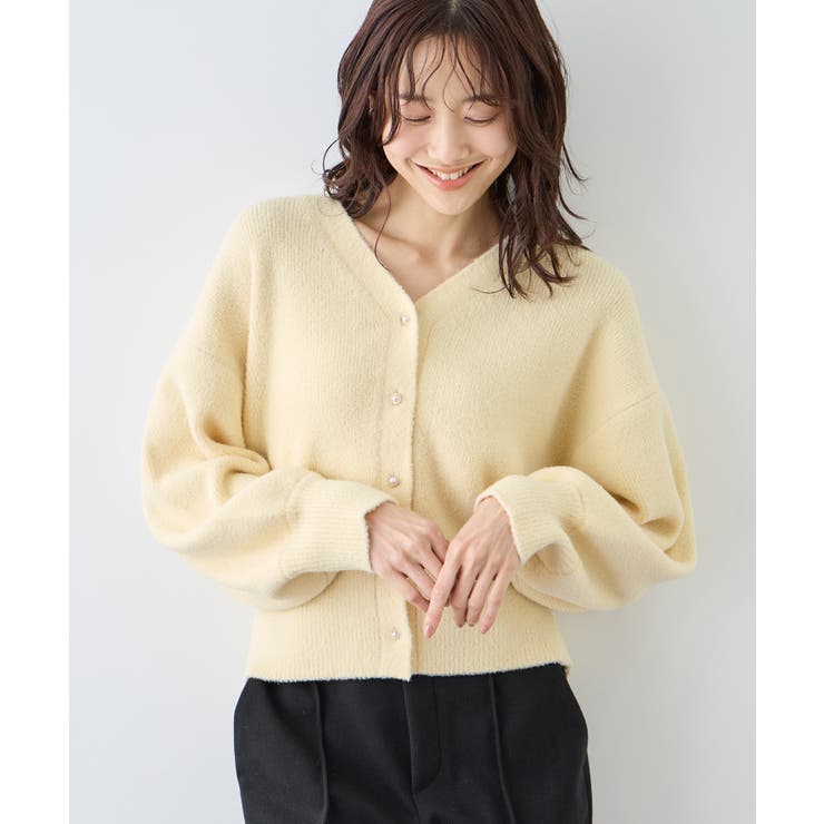 スフレニットシリーズ パールボタンショートカーディガン イージーケア | ROPE' PICNIC | 詳細画像13 