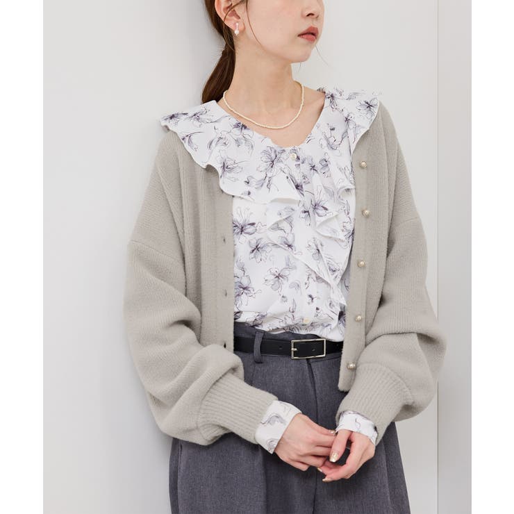 スフレニットシリーズ パールボタンショートカーディガン イージーケア | ROPE' PICNIC | 詳細画像16 