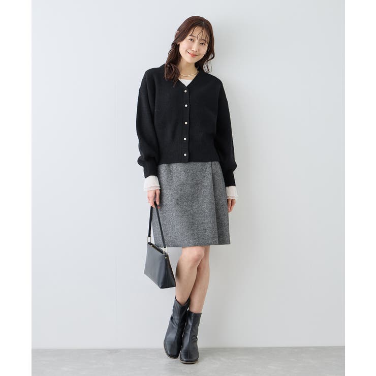 スフレニットシリーズ パールボタンショートカーディガン イージーケア | ROPE' PICNIC | 詳細画像2 
