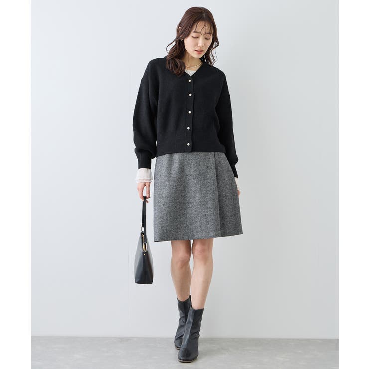 スフレニットシリーズ パールボタンショートカーディガン イージーケア | ROPE' PICNIC | 詳細画像3 