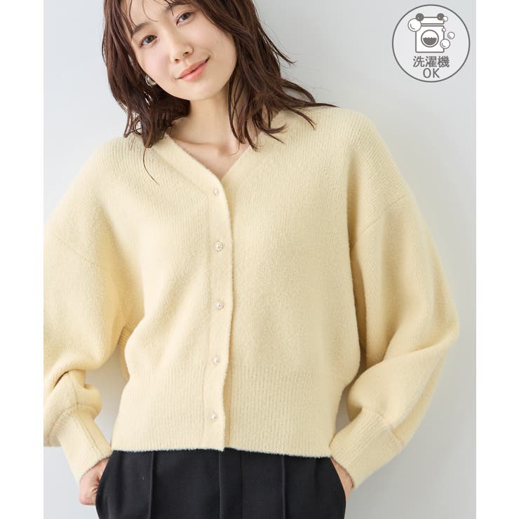 クリーム(83) | スフレニットシリーズ パールボタンショートカーディガン イージーケア | ROPE' PICNIC