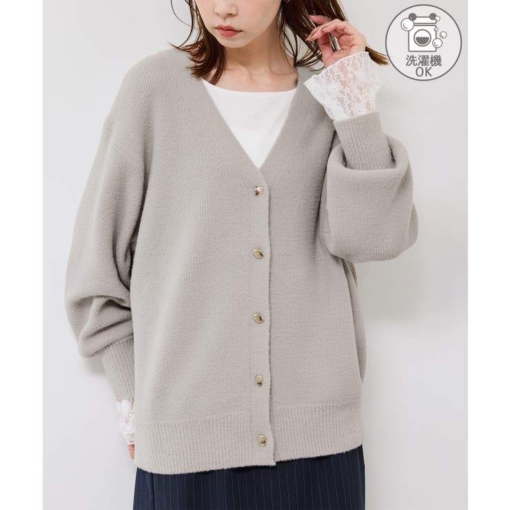 ライトグレー(08) | 【新色追加】スフレニットシリーズ 変形メタルボタンミドル丈カーディガン イージー… | ROPE' PICNIC
