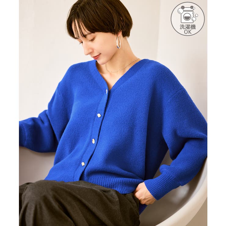 ブルー(44) | 【新色追加】スフレニットシリーズ 変形メタルボタンミドル丈カーディガン イージー… | ROPE' PICNIC