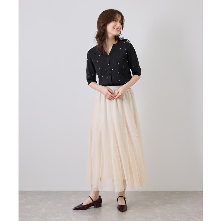 ラインストーンキーネックカーディガン | ROPE' PICNIC | 詳細画像8 