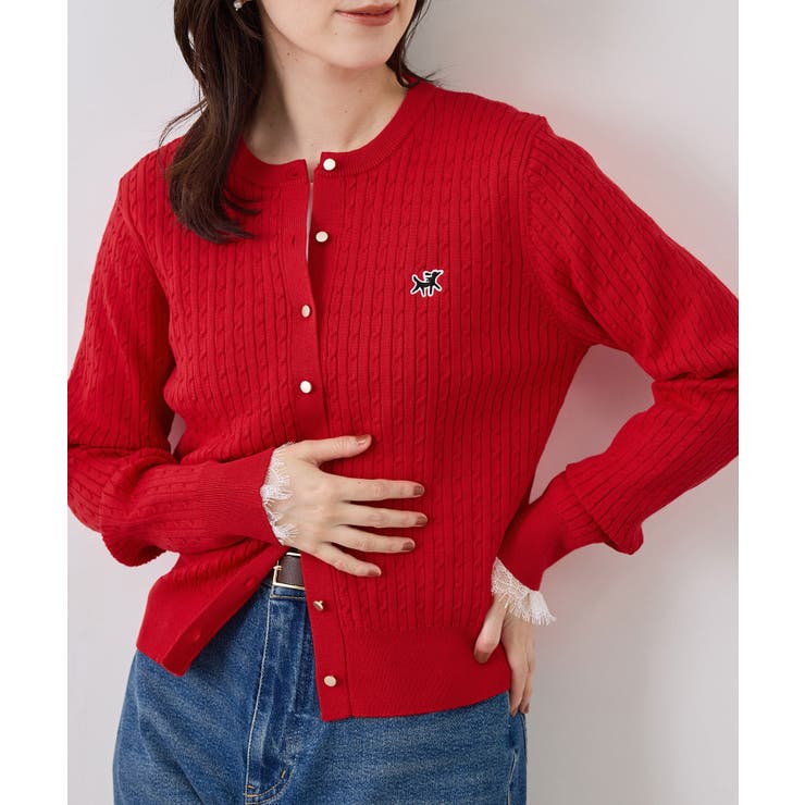 レッド(60) | PICNIC DOGシリーズ ミニケーブルカーディガン | ROPE' PICNIC