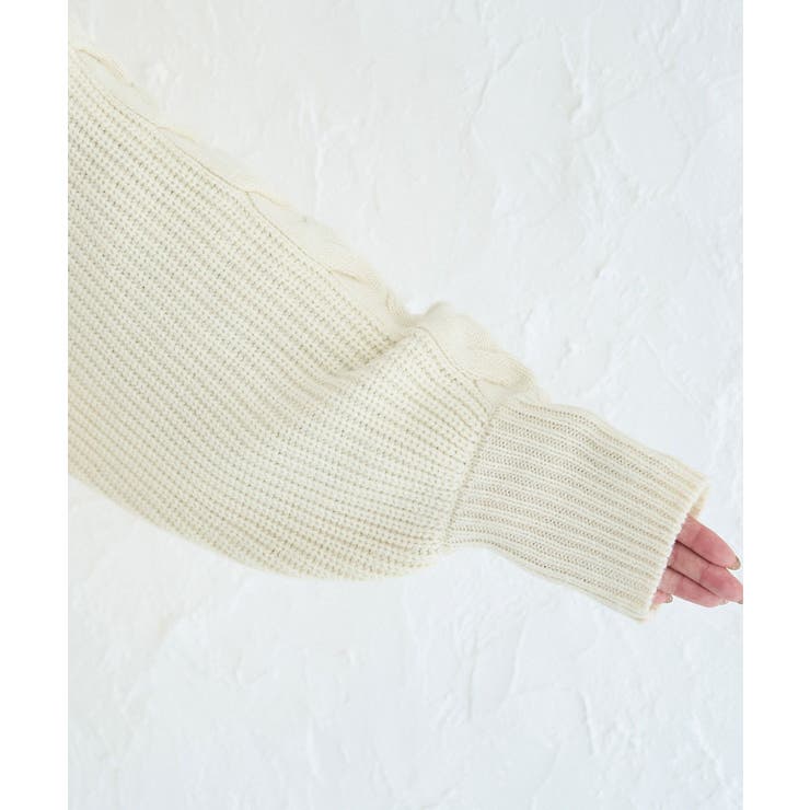 WEB限定】ビッグケーブルカーディガン[品番：RPCW0038527]｜ROPE
